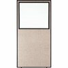 Global Industrial Office Partition Panel With Partial Window, 36-1/4W x 96H, Tan 695788WTN